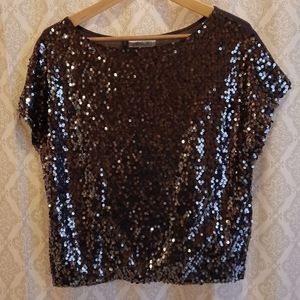 Gray Sequin Front Top